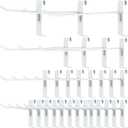 24 Pieces Gridwall Hooks 4/6/8 Inch Gridwall Panel Hooks Metal Gridwall Hanging Hooks Hangers White Commercial Grade Gridwall Pegs Gridwall Accessories for Garage Shop Retail Display (24, White)