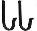 HDC Single Prong Wrought Iron Hooks, Vintage Hand Forged Iron Curved Metal Fasteners – Decorative Colonial Wall Décor, Heavy Duty Wall Hooks, Hangers for Keys, Coats, Robe, Bags, Home, Kitchen