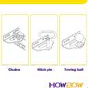 Zero Turn Mower Trailer Hitch Kit, 1/4" Thick Heavy Duty Steel Lawn Mower Trailer Hitch with Pin and Versatile Chain Slot, Includes Carriage Bolts, R Clip, Green and red Suit