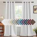 H.VERSAILTEX Linen Blackout Curtain 84 Inches Long for Bedroom/Living Room Thermal Insulated Grommet Linen Curtain Drapes Primitive Textured Burlap Effect Window Drapes 1 Panel - Heather Pure White