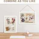 2-Pack Double-Sided Cork Board with Linen, 16" x 12" Hanging Wood Framed Bulletin Board, Picture Display Vision Board Kit Corkboards for Wall School Office Decor, 20 Pushpins (Vintage White)