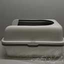 2 Pack Stainless Steel Cat Litter Box with Lid, XL Extra Large Metal Box for Big Cats, 24" L x 16" W x 12" H, Enclosed Litter Box High Sided, Non-Sticky, Include Litter Scoop (Dark Gray & Light Gray)