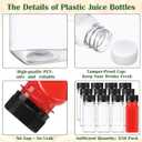Sliner 250 Pcs 2oz Clear Plastic Bottles Mini Juice Bottle with Screw Lid Small Empty Reusable Liquid Vial Freezer Beverage Container Leak Proof for Juice Milk Water