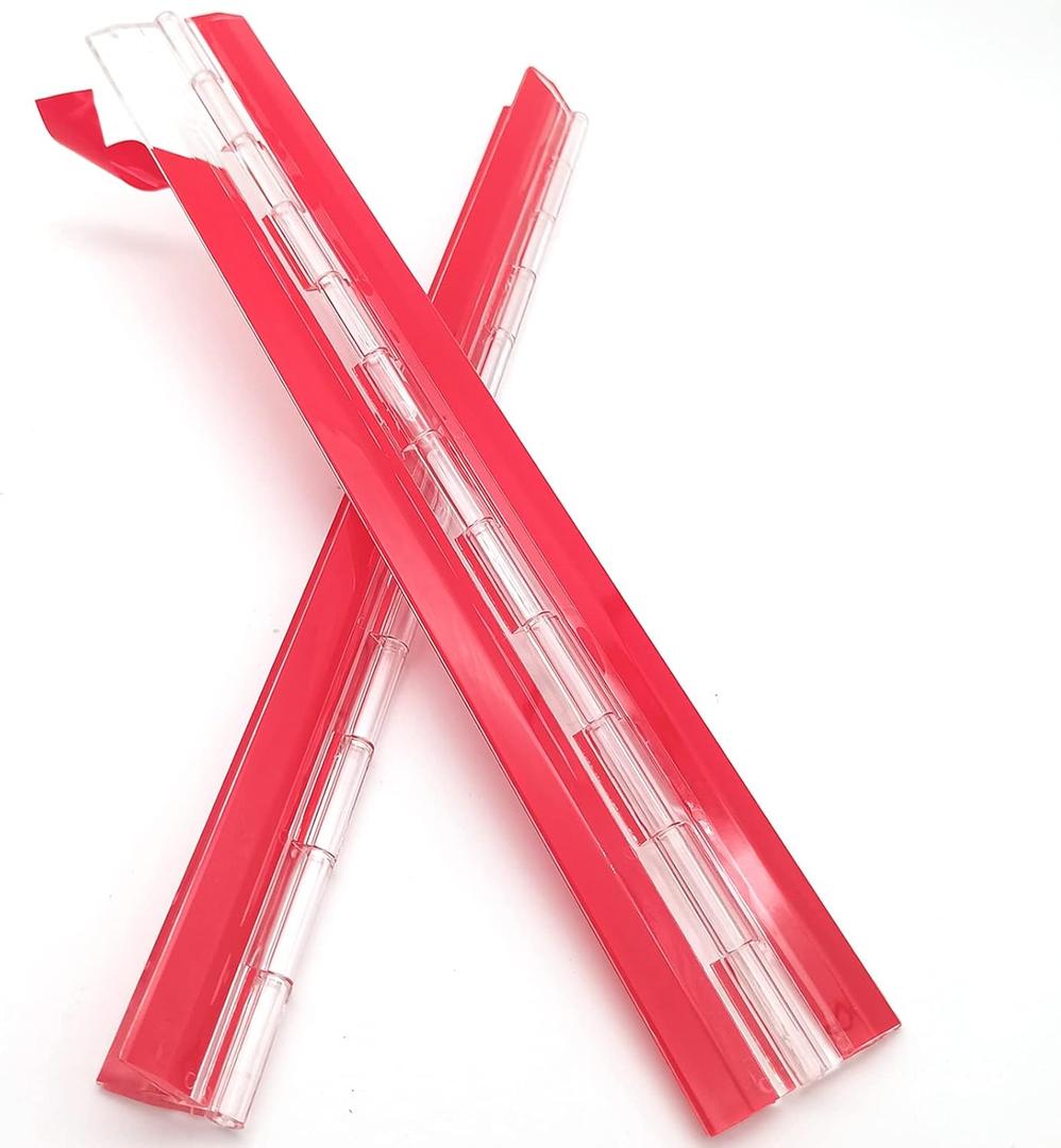 Acryl-Hinge 300mm Transparent Plastic Piano Hinge, Self-Adhesive, for DIY Box, Aquarium, Golf Cart Tray, Display Stand