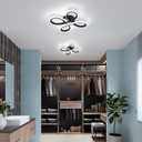 ADISUN Modern LED Ceiling Light, 6000K Semi Flush Mount Ceiling Light Fixture for Living Room, Close to Ceiling Light Fixtures for Bedroom, Corridor, Aisle, Hallway - Indoor Lamp, Black