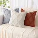 decorUhome Summer Throw Pillow Covers 20x20 Inch Set of 2, Soft Plush Faux Fur Wool Grey Accent Couch Pillow Covers for Modern Farmhouse Bed Sofa Living Room