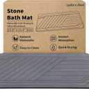 Lydia's Deal Stone Bath Mat - Diatomaceous Earth Shower Mat, Non-Slip Super Absorbent Quick Drying Diatomite Stone Bath Mats for Bathroom Floor Mat, Natural, Easy to Clean 23.6 x 15.4 Gray Line