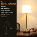 Cordless Table Lamp Rechargeable Gold - 1 Pack Brass 4000mAh Battery Operated Lamp for Decor, 3000K Stepless Dimming Touch Control Wireless Lamp for Bedroom, Dining Table, Counter, Living Room