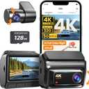 DDPAI 4K Dash Cam Front and Rear, Built-in 32G eMMC Dual Dash Camera for Cars, 128GB Card Included Dashcam, GPS, Night Vision, 5G WiFi, 7-Days Parking Mode, 3" IPS, ADAS, WDR, Support 512GB, Z60