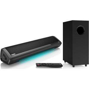Saiyin Sound Bars for TV with Subwoofer, 2.1 Deep Bass Small Soundbar Monitor Speaker Home Theater Surround System PC Gaming Bluetooth/AUX/Optical Connection, Wall Mountable 17-inch (17-inch)