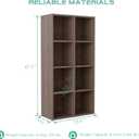 OSCHF 8-Cube Storage Shelf Bookcase - Wooden 4-Tier Floor Standing Open Bookshelf for Home and Office, Cuby Orgainzer, Walnut