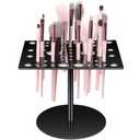Jetec Acrylic & Silicone Drying Rack for 54 Makeup Brushes, Collapsible, Portable (Black)