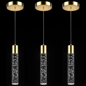 Pendant Lights Kitchen Island, 6500K Modern Kitchen Island Lights Brushed Gold, 3 Pack Ceiling Lighting Fixtures with Crystal Bubble, Integrated LED Hanging Light for Dining Room Restaurant