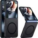 NO.1 Magnetic for Motorola Razr+ Plus 2025/2024 Case Compatible with MagSafe[Military Shockproof][Translucent Matte][Anti-Fingerprint] Soft Silicone Bumper for Moto Razr+ 2025/2024 Case,Black