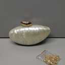 UMREN Seashell Chain Shoulder Bag for Women Acrylic Evening Clutch Bag Glitter Marble Purse Handbag for Wedding Party Prom