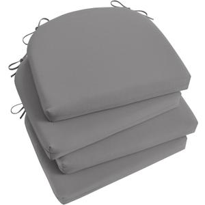 Basic Beyond Outdoor Chair Cushions Set of 4, Outdoor Cushions for Patio Furniture, Water Resistant Patio Chair Cushions with 2 Ties, 17x16x2, Light Grey