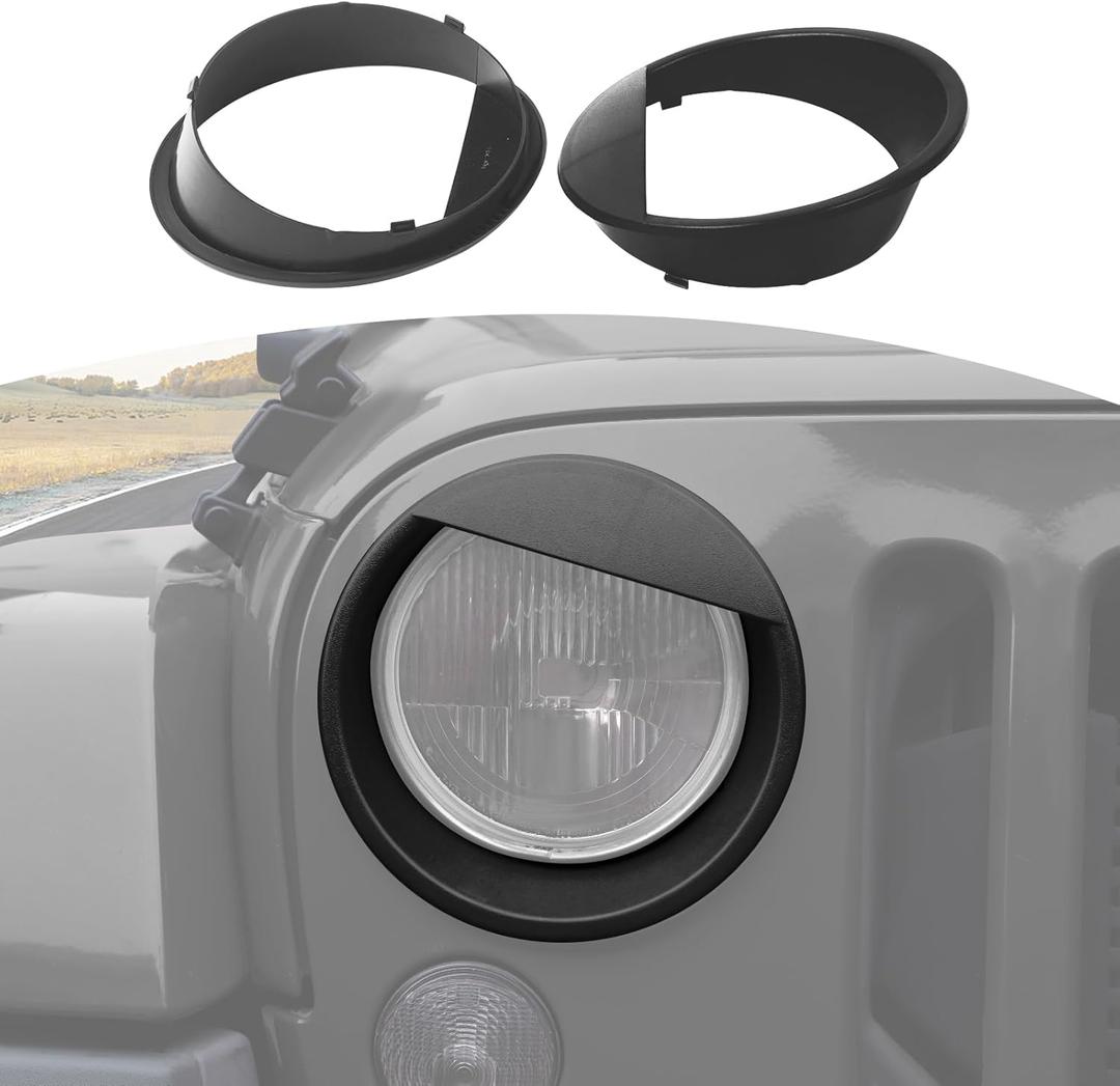 for Jeep JK Angry Eyes Headlight Cover Trim Fit for Jeep Wrangler JK JKU 2007-2017 Matt Black Exterior Accessories 2pcs