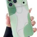 DEFBSC Compatible with iPhone 17 Pro Case, Soft Shaped Art Design with Built-in Bumper Protective Phone Case, Cute Slim TPU Cover Designed for iPhone 17 Pro Case,Green