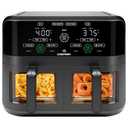 CHEFMAN 6 Quart Dual Basket Air Fryer Oven with Easy View Windows, Sync Finish, Hi-Fry, Auto Shutoff, 2 Independent 3Qt Nonstick Dishwasher Safe Frying Baskets, Digital Double Air Fryer - Black