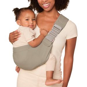 Ergobaby Upsie Sling Baby Carrier for Babies and Toddlers 6-48 Months (17-45 lbs) - 2-Position Ergonomic Baby Carrier with Front Storage Pocket, Hip-Healthy Positioning - Soft Olive