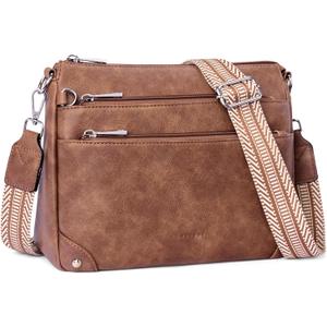 Crossbody Bags for Women Rfid Travel Crossbody Purses Leather Handbags Medium Shoulder bag with Adjustable Strap