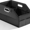 Car Seat Organizer for Back Seats&Front-Foldable PU Leather Storage with Adjustable Dividers,2 Cup Holders&7 Mesh Pockets-Detachable Design with Metal Handles for Kids Travel,Toys,Snacks