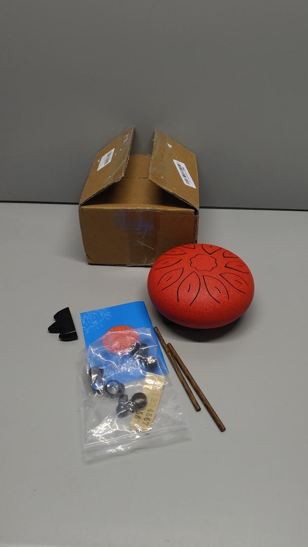 Facmogu 6 Inches 11 Notes Steel Tongue Drum, Rain Chime Drum for Outside Garden, Sound Healing Handpan Drum for Meditation Prenatal Music Yoga Zen, with Bag, Music Book, Mallets, Finger Picks - Red Facmogu 6 Inches 11 Notes Steel Tongue Drum, Rain Chime Drum for Outside Garden, Sound Healing Handpan Drum for Meditation Prenatal Music Yoga Zen, with Bag, Music Book, Mallets, Finger Picks - Red