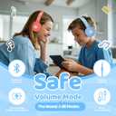Mokata Headphones Kids Bluetooth 5.4 Wireless Play Time 68H Safe Volume Limit 85/94dB Over-Ear Foldable Headset,Fast Charging,with Aux Cord Built-in Mic for Toddler Child Pad Study Tablet Blue