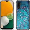 Galaxy A13 5G Case, Plum Blossom Flower Drop Protection Shockproof Case TPU Full Body Protective Scratch-Resistant Cover for Samsung Galaxy A13 5G
