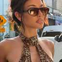Rmerom Retro Small Oval Sunglasses for Women Men 2026 Trendy Chic Cat Eye Narrow Sun Glasses Vacation Outfits Fashion Sunnies