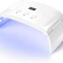 UV Led Nail Lamp Curing Light Dryer for Gel Nails,Roomy but not Bulky Foldable Design, 3 Timers & LCD Display,for Gel Nail Polish Builder Rhinestone Glue (White Lamp Pro)