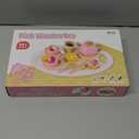 BUYGER Kids Wooden Tea Party Set for Little Girls Toddler Pretend Play Food Kitchen Accessories Princess Birthday Gifts for Ages 3 4 5 Years Old