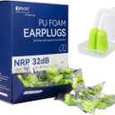 200Pairs Foam Earplugs, 32dB Disposable Noise Reduction Ear Plugs, Hearing Protection Bulk Ear Plugs for Shooting Range, Work, Travel, Concert Green (200 Count (Pack of 1))