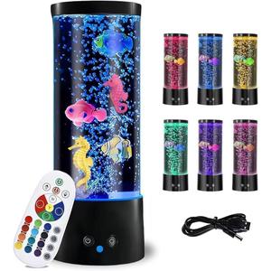Bubble Fish Lamp,GWEUZMAL Multi Colour Changing Aquarium Light, 17colours Adjustable,Stress Relieving Mood Light Decoration,Suitable for Adults Kids,Home Office Decor Christmas Gifts