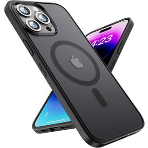 For iPhone 14 Pro Case, Strong Magnet-Compatible with MagSafe, Shockproof Military-Grade Protection, Slim Mag Safe Thin Bumper Phone Cover 6.1 in For Apple 14pro (Matte Black)