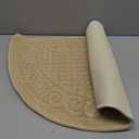 Echaprey Half Round Non-Slip Kitchen Bathroom Toilet Doormat Floor Rug Mat Keeps Your Floors Clean Home Decor (Small, Camel)