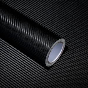 ANT 12inch x 10ft Black Carbon Fiber Car Wrap Vinyl Outdoor/Interior Realistic Carbon Design Vinyl Wrap for Cars, Boat, Bike (Black, 12inch x 10ft)
