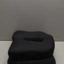 Seat Cushion & Lumbar Support Pillow Set for Office Chair, Ergonomic Pillow for Sciatica Pain Relief, Memory Foam Back Support Pillow & Chair Cushion for Car seat, Desk Chair (Black)