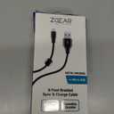 6 Foot Braided Nylon Micro Black Chrome USB Charge/Sync Cable