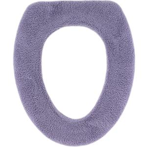 Soft Toilet Seat Cover - Plush & Thick Fabric Toilet Seat Warmer for Round & Elongated 14x18" Toilet Seats - Reusable, Machine-Washable, Easy-Install - Gift-Ready Packaging - Purple Ash