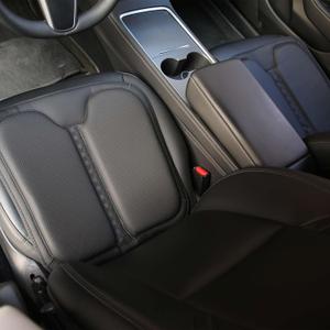 Car Seat Cushion Memory Foam for Car Seat Driver, Office Chair, Wheelchair Premium Nappa Leather Cushions Universal Fit Seat Cushion for Car Sedans SUV Truck (2 Packs/Black) (2 Pieces)