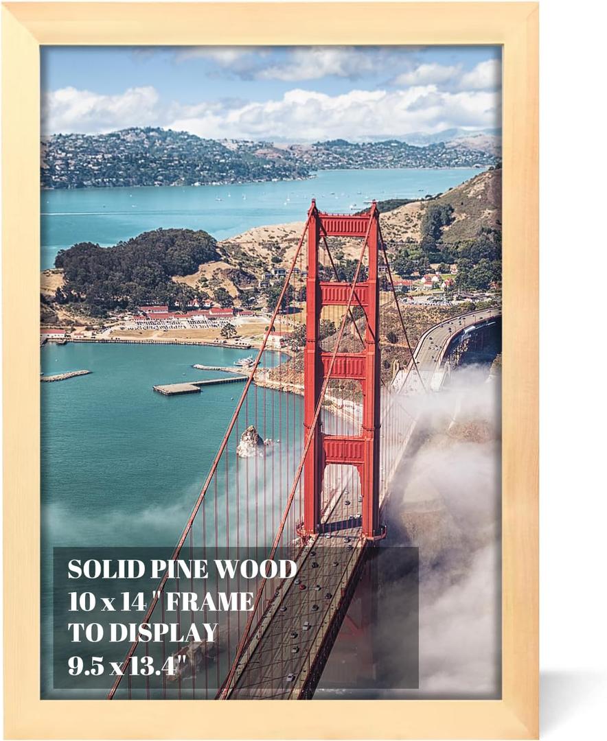 10x14 inch Wood Picture Frames for Wall Hanging,Diamond Painting Frames Rectangle Baby Scan Picture Frame for Family Walls Decoration,Anniversary,Wedding,Christmas,Halloween,Shower,Certificate (Natural)