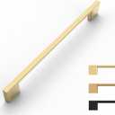 10 Pack Gold Cabinet Pulls 8.8 Inch Handles for Kitchen Cabinets and Drawers - Hardware (8.8"/224MM Hole Center)