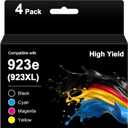 923e 923XL 923 Ink Cartridges for HP OfficeJet Pro 8130e 8135e 8139e 8138e 8122e 8120 8124e 8125e 8130 8132e 8134e Printers (4 Pack with Chip)