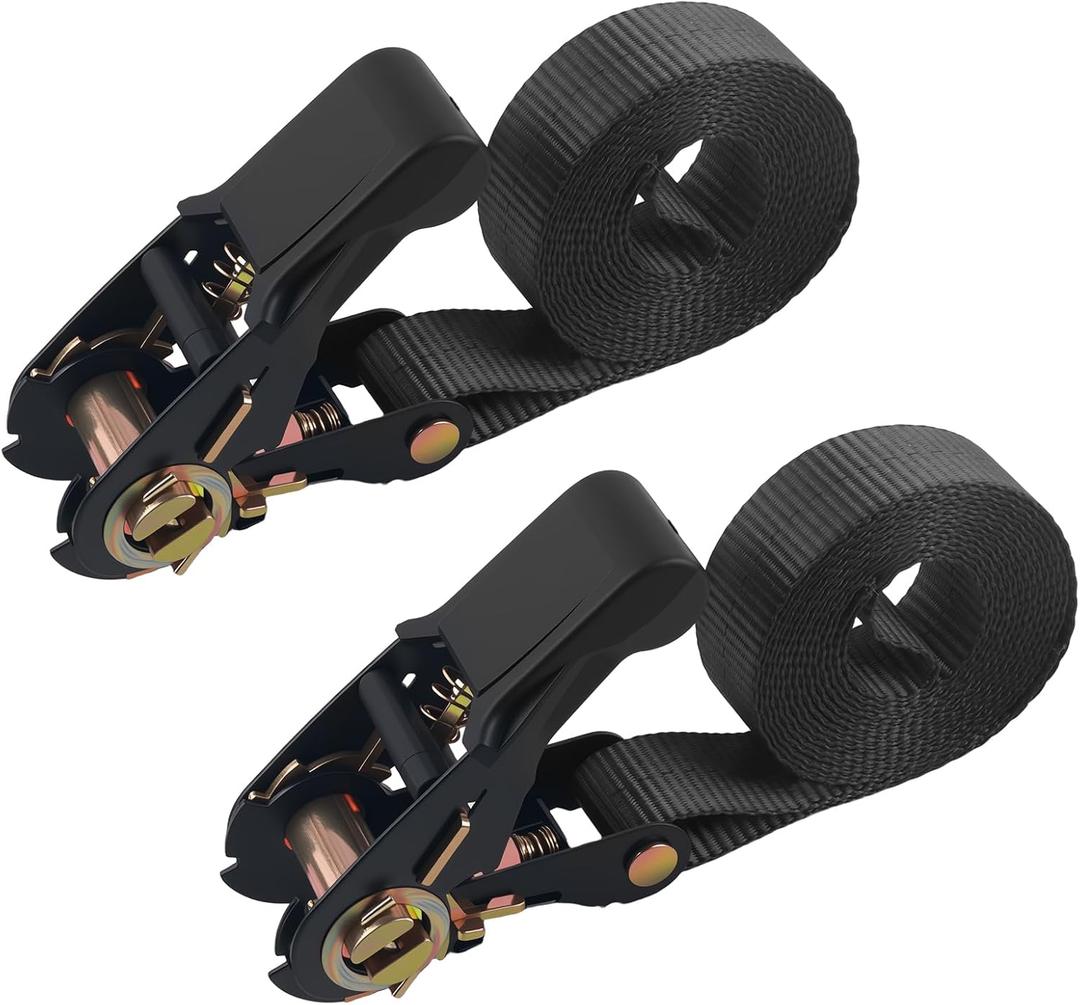 2PCS 8Ft0.96In Retractable Ratchet Straps (No Hooks),Heavy Duty Tie Down Straps Ratchet for Weight Capacity 1763 Lbs,Universal Endless Ratchets Strap for Cargo Motorcycle Truck