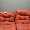 EAGLE PEAK Tufted Outdoor/Indoor Seat/Back Chair Cushions, Set of 2, 42'' x 21'', Burnt Orange