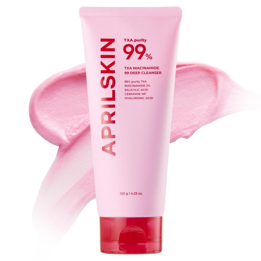 APRILSKIN TXA Niacinamide 99 Pore Care Pink Bubble Gum Deep Cleanser | 99% High-Purity TXA+Niacinamide | All-in-One Cleanser: Deep Cleansing, Blackhead Care, Pore Care, Moisturizing | 4.23 fl.oz., Expiration Date 2027/09/02