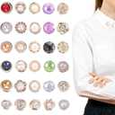 30 Pcs Invisible No Sew Buttons Reusable Pearl Brooch Fashion Cover-Up Clips Replacement Safety Button for Shirt Girls Clothing Blouse Sweater Coat Shawl