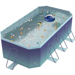 YYW Foldable Swimming Pools Above Ground Pool Garden Big Frame Pools Outdoor Full-Sized Square Pools for Family Adult Kid Dog Easy to Assemble (9.6ftx64.96 x 21.65in(L*W*H))