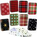 Yungyan 36 Pcs Christmas Gift Card Holder Tin Boxes Rustic Metal Tin Boxes with Lids Small Colorful Containers for Christmas Party Favors Xmas Holiday Gifts Stocking Stuffers(Classic)